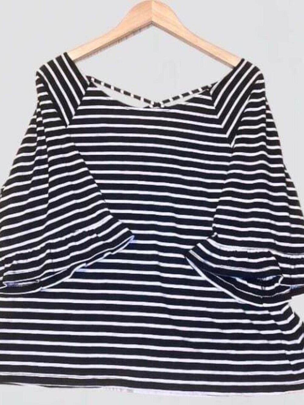 a.n.a Black and White Striped Top Size M